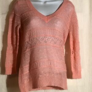 Women's Coral V-Neck Sweater